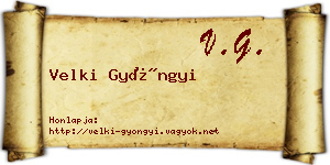 Velki Gyöngyi névjegykártya